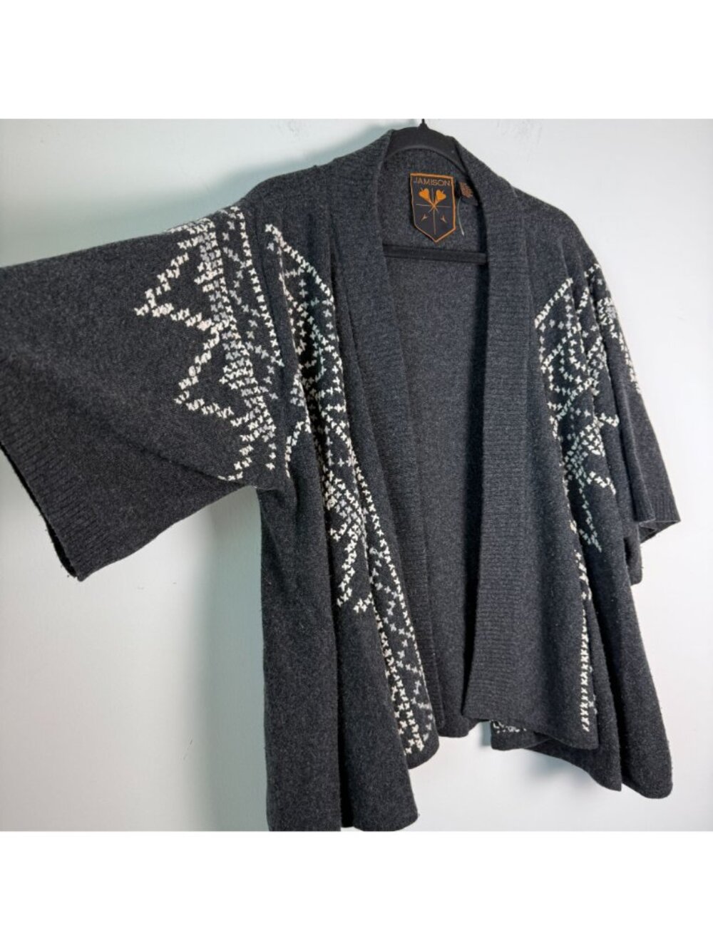 Jamison Wool Cashmere Embroidered Cardigan Sweater Size M Fairy Cottage - Picture 3 of 8